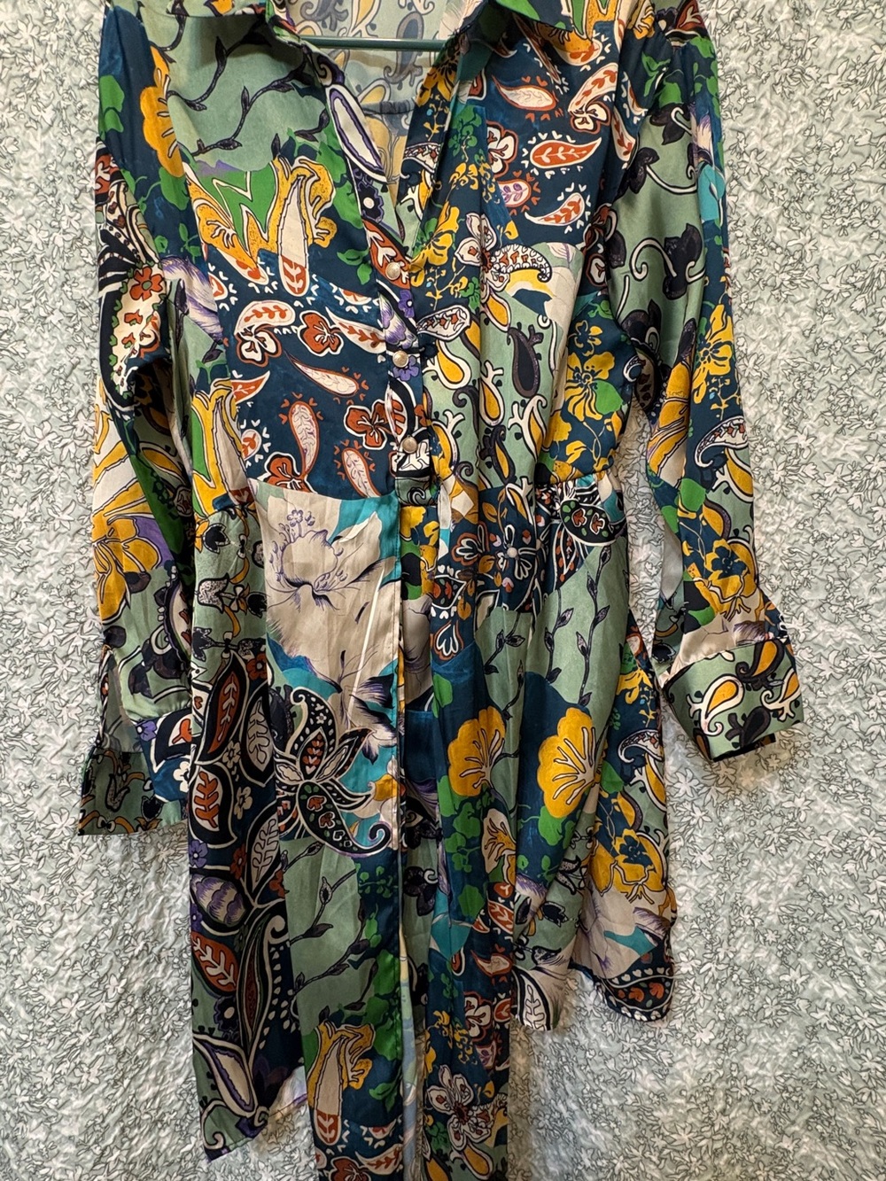 Zara Women's Green Multi Floral Print Wrap Dress